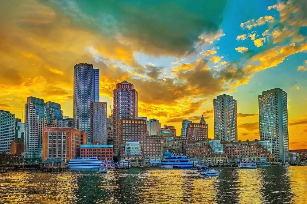 boston skyline from the river