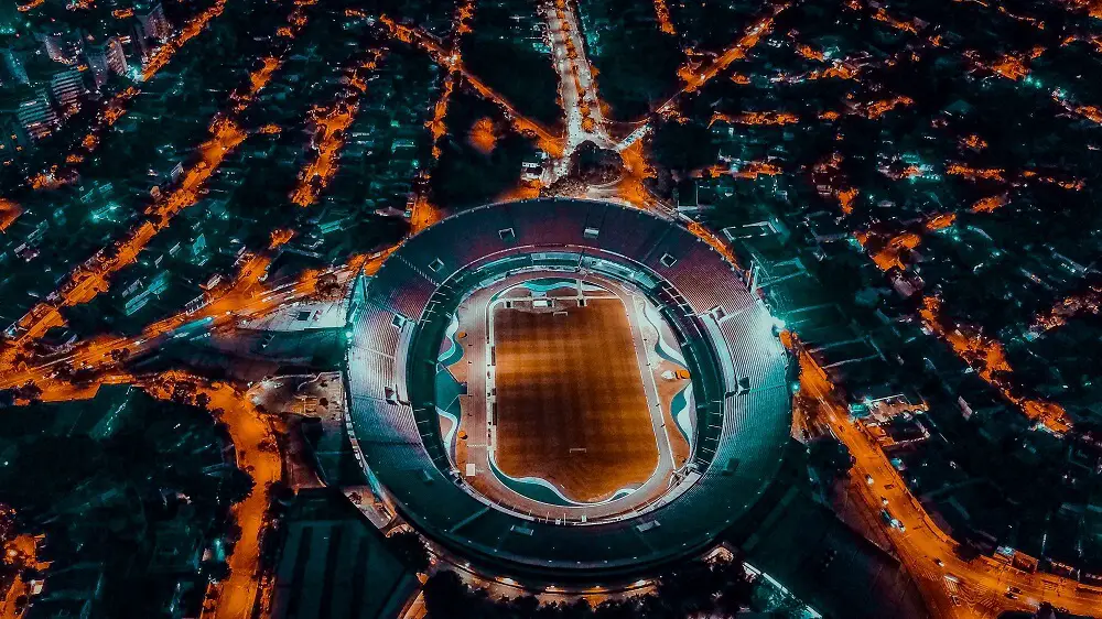 football stadium from above