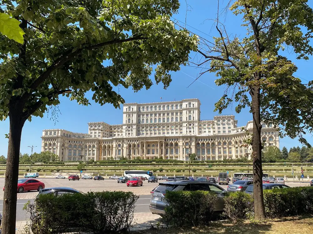 exterior of the palace of the parliament romania